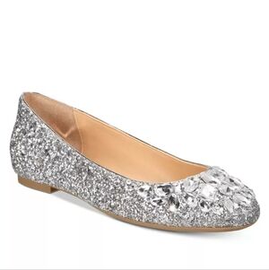 Jewel Badgley Mischka Mathilda Rhinestone Glitter Shoes Size 7 EUC